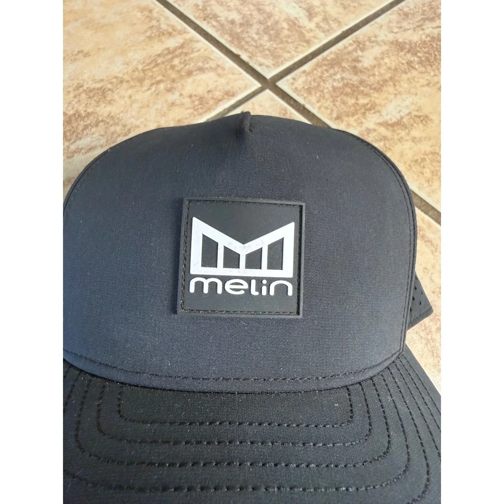 Melin Odysea Hydro Black Performance Snapback Hat Classic Size Water Resistant